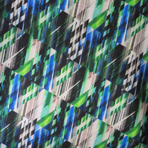 Matrix Green Blue Wide Back Fabric