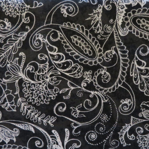 Dotty Paisley Black Wideback Fabric