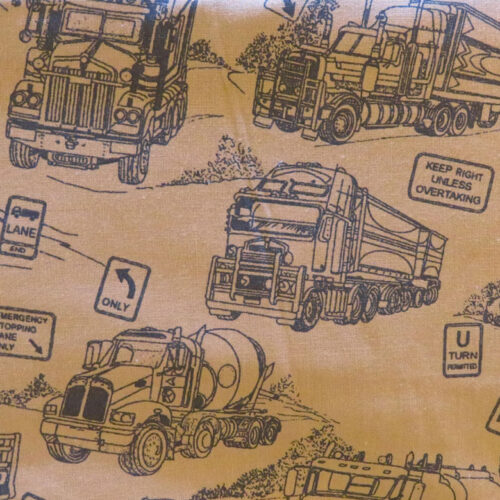 Road Trains Tan Wideback Fabric