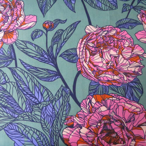 Peony Indelible Jade Wideback Fabric