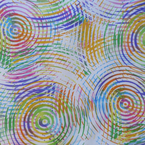 Circle Play White Wideback Fabric