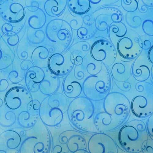 Swirling Splendor Blue Wideback Fabric