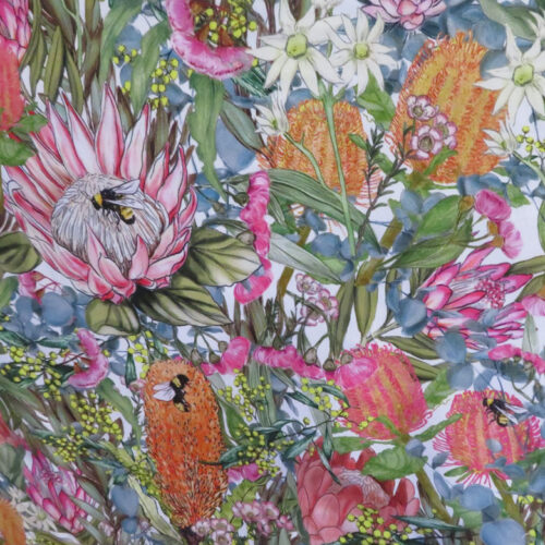 Australian Native Flowers Wideback Fabric