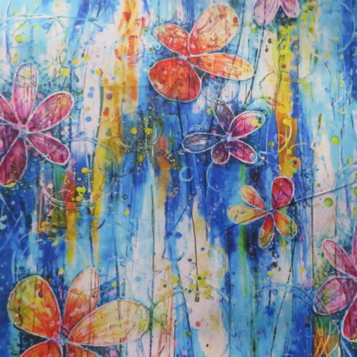 Floral Dance Blue Wideback Fabric
