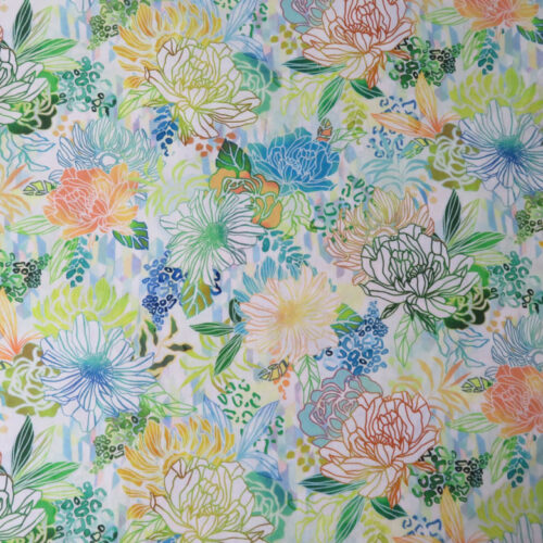 Midnight In The Jungle White Wideback Fabric