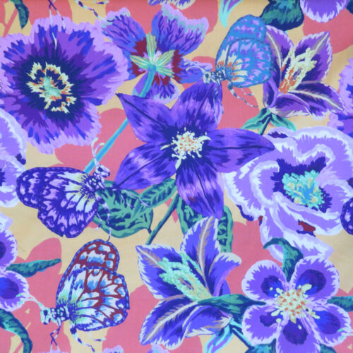 Not Your Mamas Garden Butterfly Purple Wideback Fabric