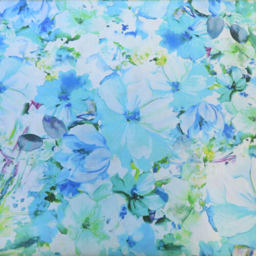 Floral Arabesque Blue Wideback Fabric