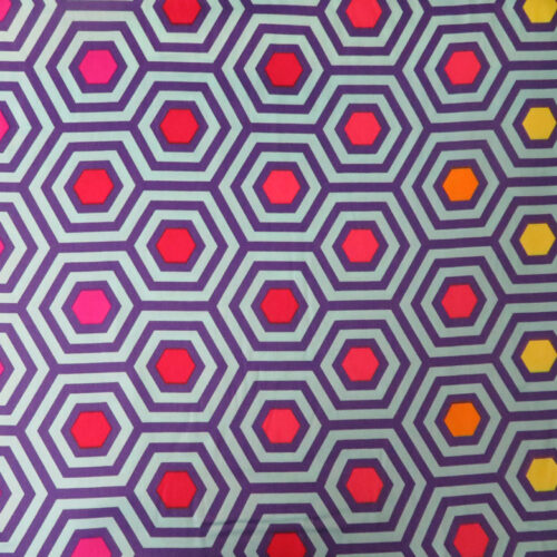 True Colours Peacock Rainbow Hexi Wideback Fabric